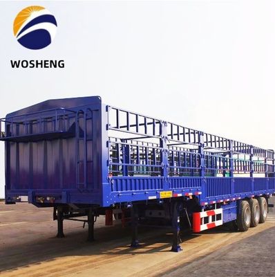 12.4m Länge 50T 3 Achse Seitenplatte Seitenzaun Semi-Anhänger mit mechanischer Aufhängung