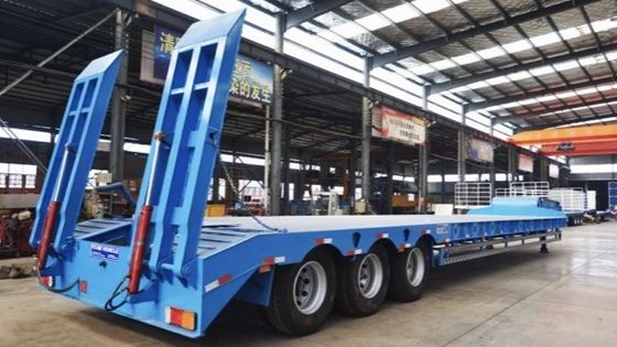 Ausgefertigter 3/4-Achsen-Low-Bed-Semi-Trailer für den Containertransport