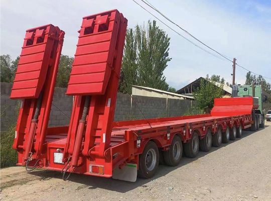 13-18m x 2,5-3m x 3,3m Lkw-Anhänger 60-100 Tonnen 3 Achsen Gänsehals Niedrigbett-Halbanhänger