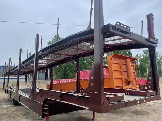 2 Achsen Doppeldeck-Fahrzeugträger-Schienenanhänger mit anpassbaren Abmessungen von Wosheng