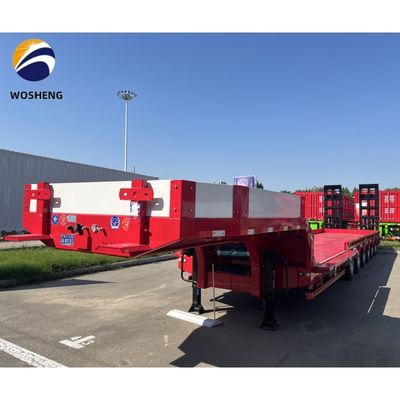Leaf Spring 3-Achse Hydraulisches Ausdehnbares Lowboy-Lader Lowbed Semi-Trailer für schwere Lasten