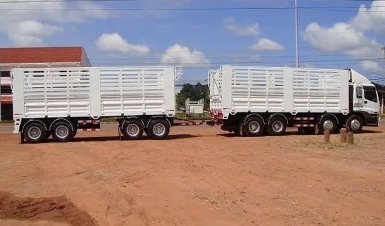 3 Achsen Zugstange Dolly Full Truck Anhänger mit Zaun Pfahl Auf Wunsch des Kunden