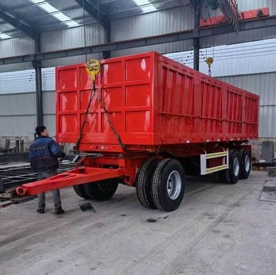 500mm Q345 Kohlenstoffstahl Zugstange Zaun Vollanhänger mit 3 Achsen 40-100 Tonnen Kapazität