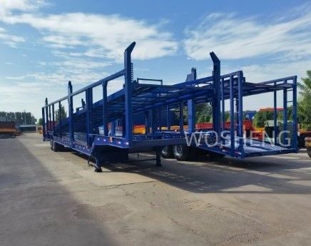 Lkw-Anhänger Wosheng 2 Achsen Fahrzeugträger Anhänger Doppeldecker Fahrzeugtransport Halbanhänger