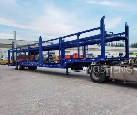 Lkw-Anhänger Wosheng 2 Achsen Fahrzeugträger Anhänger Doppeldecker Fahrzeugtransport Halbanhänger