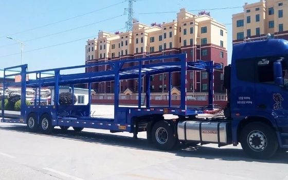 Wosheng 2 Achsen Fahrzeugträger Anhänger Doppeldecker Fahrzeugtransport Halbanhänger für langlebige