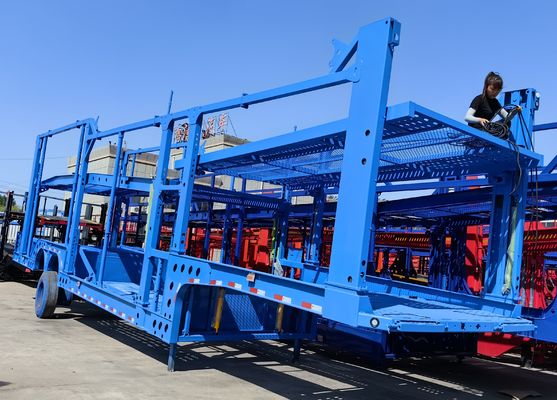 Maximale Nutzlast 30000 kg Stahlüberland-Doppeldeck-Halbanhänger für den Transport von Kraftfahrzeugen