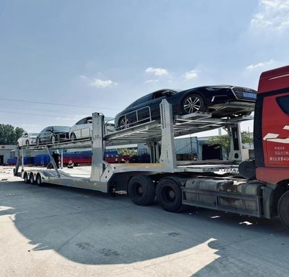 Mühelos transportieren Autos mit Wosheng 2 Achsen Car Car Carrier Trailer und 4 Stück Felgen