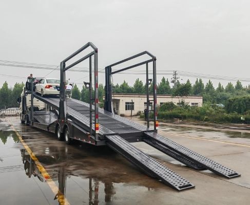 Mühelos transportieren Autos mit Wosheng 2 Achsen Car Car Carrier Trailer und 4 Stück Felgen