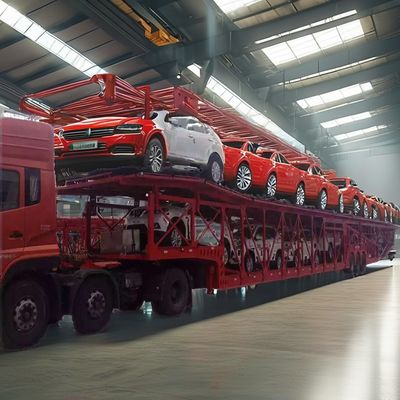 Stahl-Doppeldeck-Fahrzeugträger Semi-Anhänger 6-12 Einheiten Cdv MPV SUV Hydraulikgerät