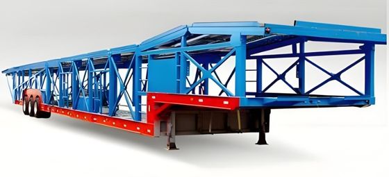 Hydraulisches Heben 2 Achsen 8 Einheiten Transportfahrzeuganhänger Fahrzeuganhänger Halbanhänger für